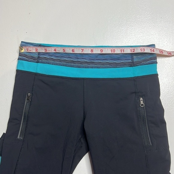 Lululemon Inspire Tight II in Black/Space Dye Twist Naval Blue Peacock Blue Sz 8 - Picture 9 of 15
